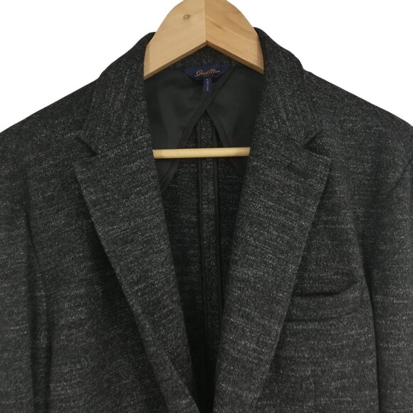 Good Man Brand Wool Blend Gray Unstructured 2 Button Blazer Jacket Size L Pocket - Picture 2 of 13